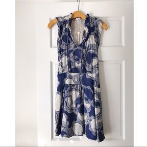 Tulle Navy Print Sleeveless Dress